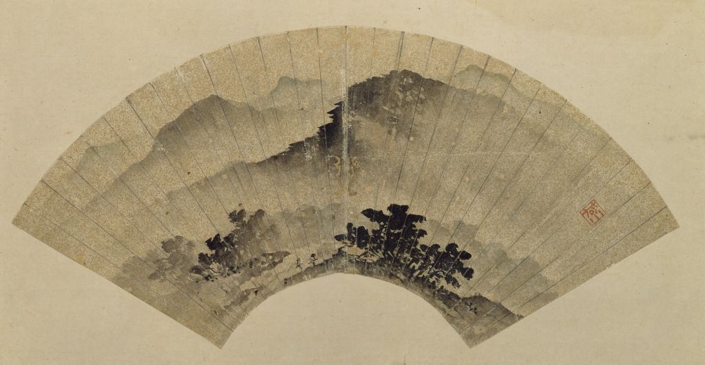 图片[1]-Fan page of landscape map of Jiang Song-China Archive